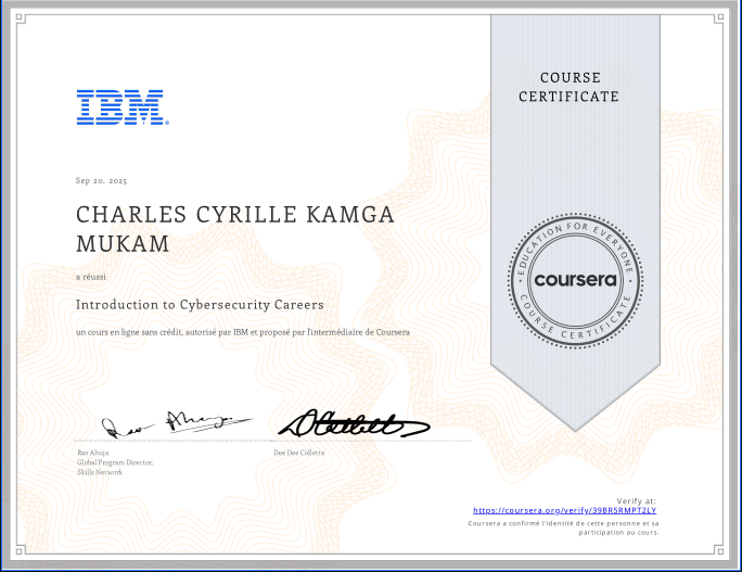 Introduction to Cybersecurity Careers IBM Certification