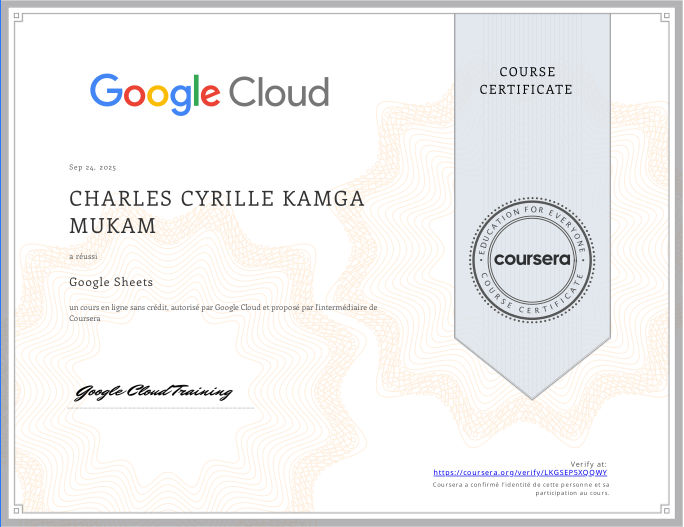 Google Sheets Fundamentals Certification