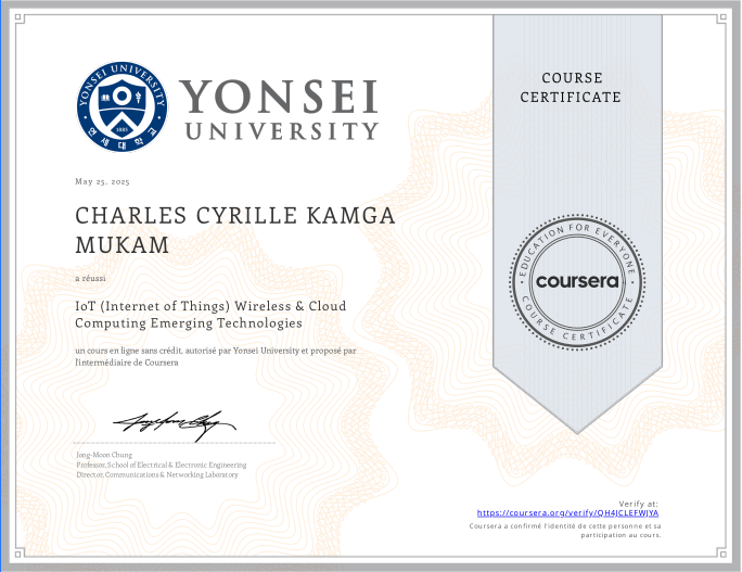 IoT Wireless Cloud Computing Yonsei Certification