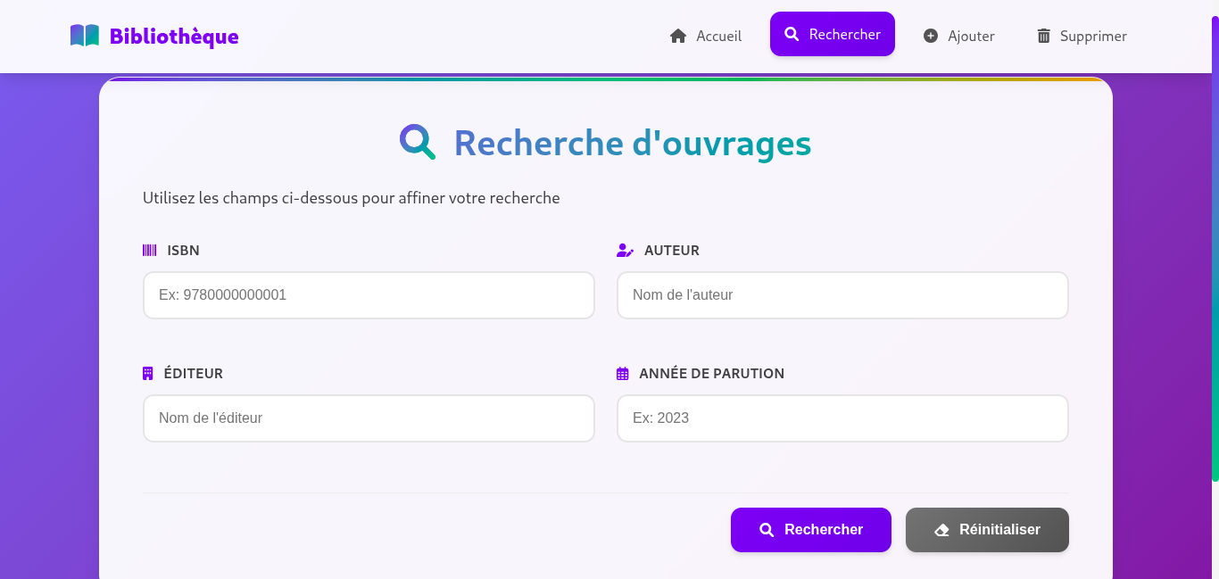 Tableau de bord de la bibliothèque