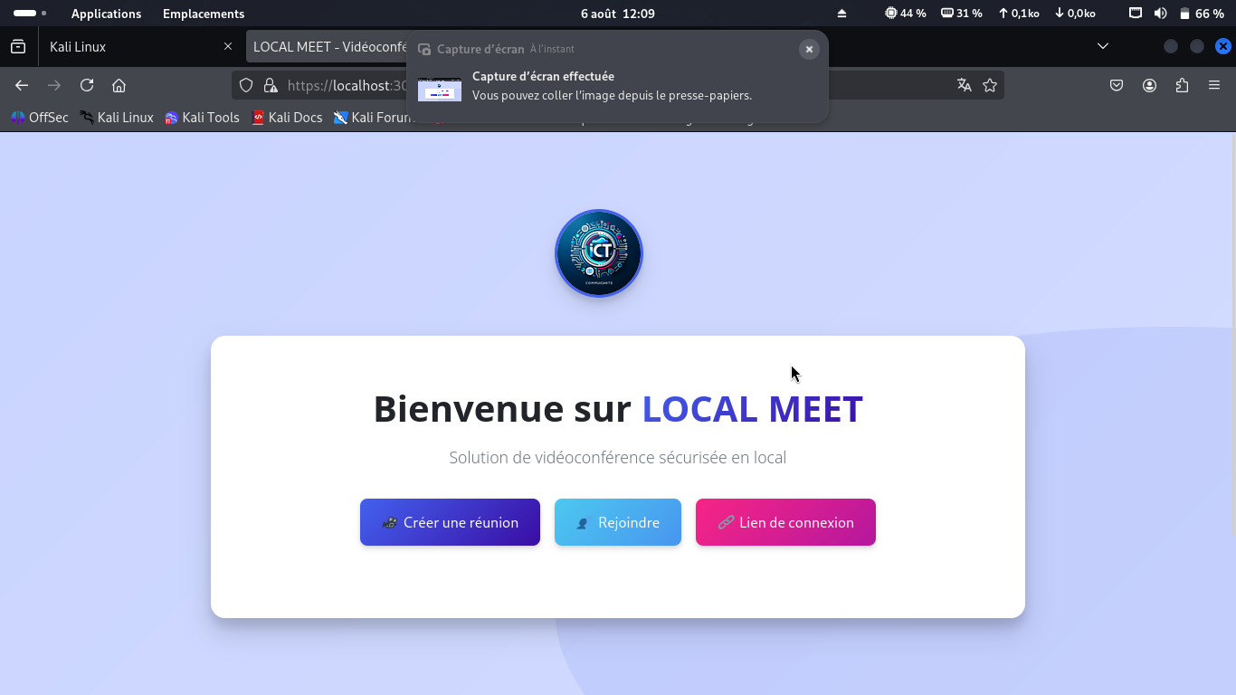 Page d'accueil de MeetLocal